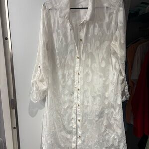 Lily Pulitzer Natalie white shirt coverup